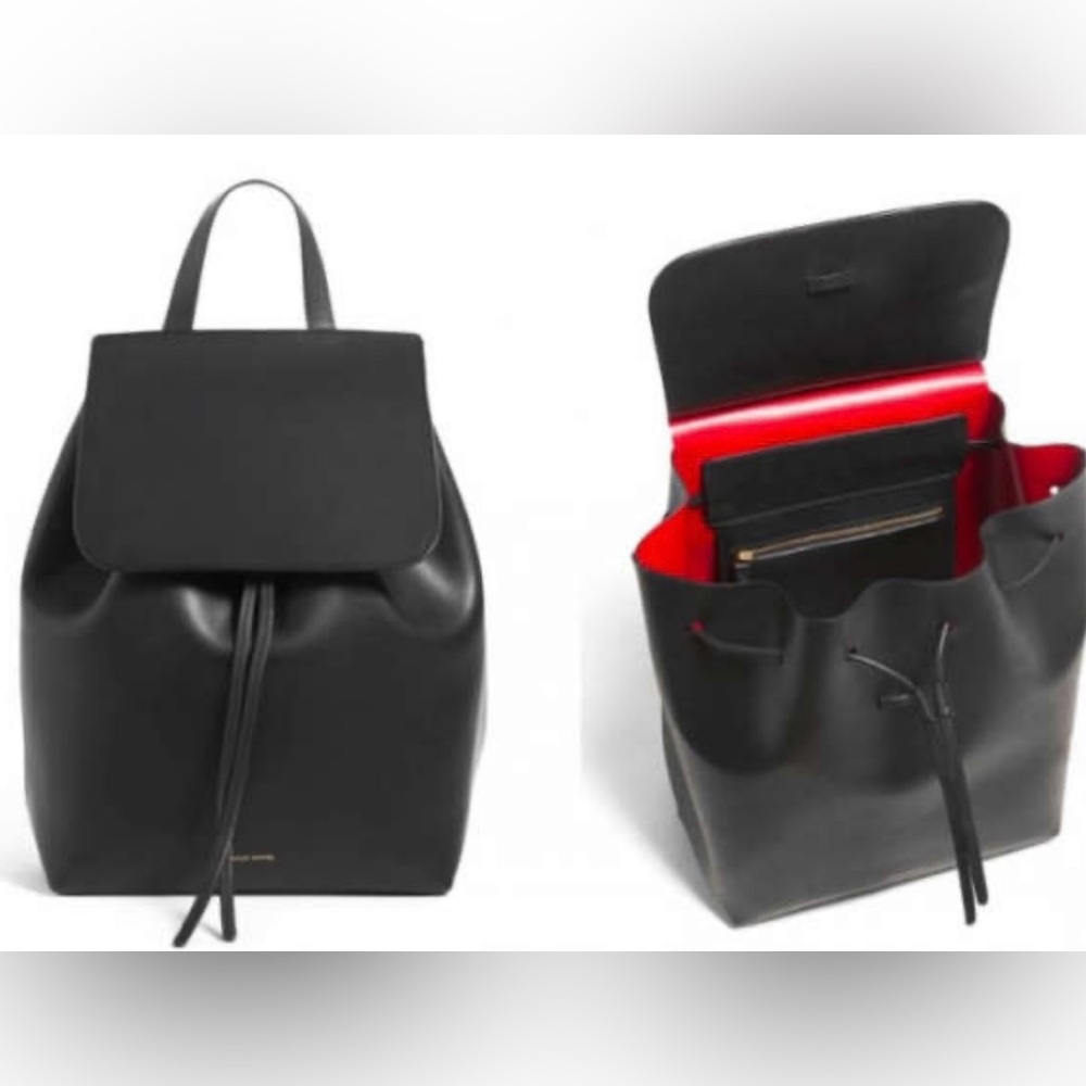 MANSUR GAVRIEL BLACK LEATHER MINI BACKPACK